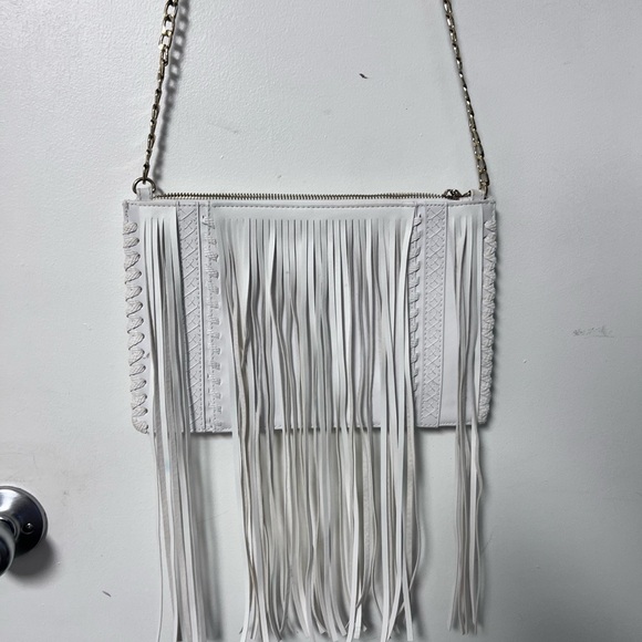River Island White Fringe Crossbody Bag - Picture 4 of 8